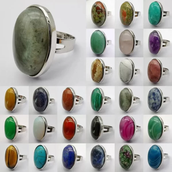 Bagues pierres naturelles- Agate Veinée – Image 2