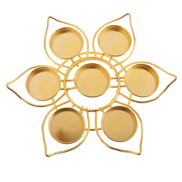 Porte-bougies en alliage- 7 branches- style fleur de lotus  – Image 4