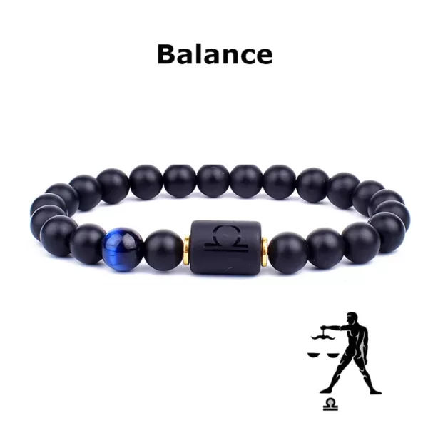 Bracelet Onyx- Œil de Tigre bleu- Balance