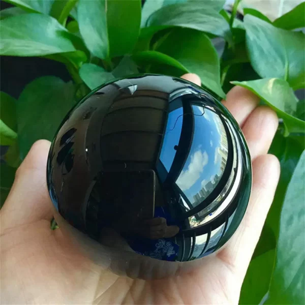 Sphère d'obsidienne noire naturelle - Cristal de guérison – Image 4