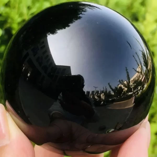 Sphère d'obsidienne noire naturelle - Cristal de guérison – Image 5