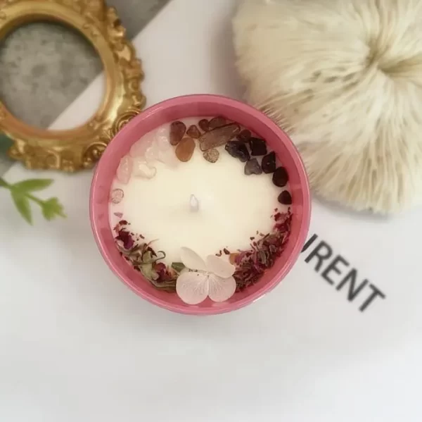 Bougie de méditation- senteur roses de jardin- cire de soja