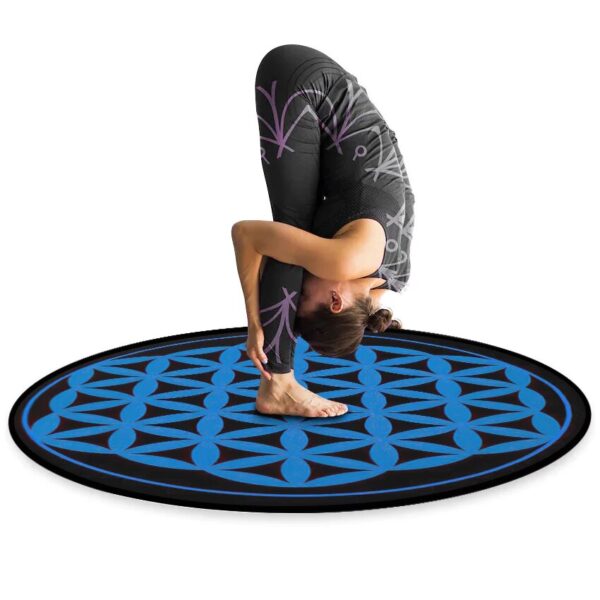 Tapis rond - Fleur de vie - Bleu - Méditation- Reiki – Image 3