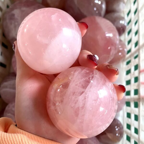 Boule de Cristal de Quartz Rose- Reiki- Méditation – Image 2