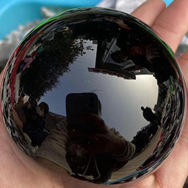 Sphère d'obsidienne noire naturelle - Cristal de guérison – Image 6