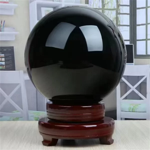 Sphère d'obsidienne noire naturelle - Cristal de guérison