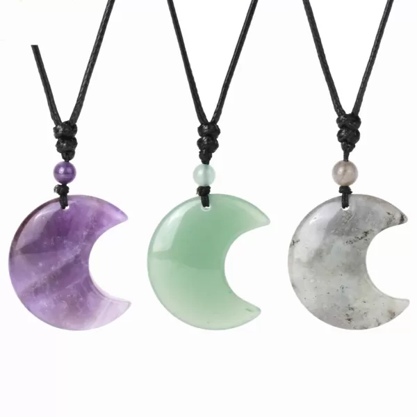 Collier en forme de demi-lune- Pierres naturelles