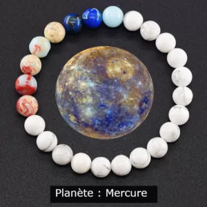 Bracelet pierres naturelles- planète Mercure- Vierge-Gémeaux
