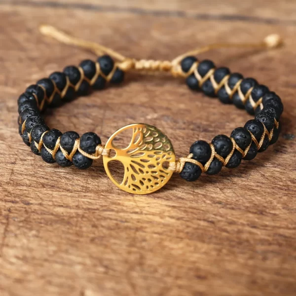 Bracelet double de pierres - Arbre de vie